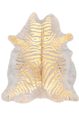 Natural Zebra Cowhide Rug swatch