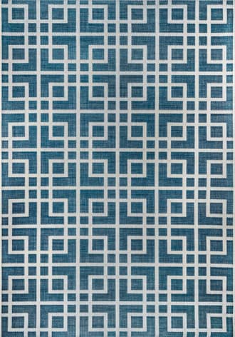 Blue Oriental Trellis Indoor/Outdoor Rug swatch