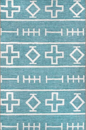 Aqua Symbols Indoor/Outdoor Rug swatch