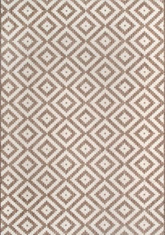 Beige Indoor/Outdoor Diamond Trellis Rug swatch