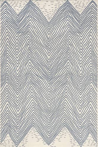 Blue Wavy Chevron Indoor/Outdoor Rug swatch