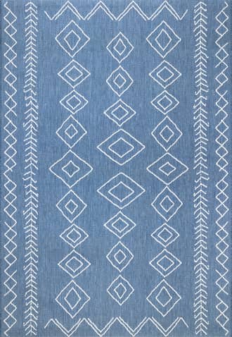 Blue 2' x 3' Moroccan Diamonds Indoor/Outdoor Rug swatch