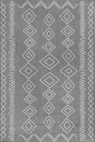 Grey Moroccan Diamonds Indoor/Outdoor Rug swatch