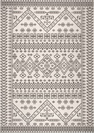 Ivory Diamond Bordered Indoor/Outdoor Rug swatch