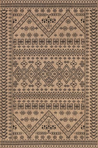 Brown Diamond Bordered Indoor/Outdoor Rug swatch