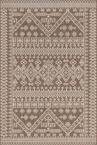 Beige Diamond Bordered Indoor/Outdoor Rug swatch