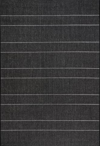 Black 2' x 8' Venetian Pinstripes Indoor/Outdoor Rug swatch