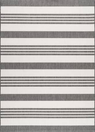 Light Grey Regency Stripes Indoor/Outdoor Rug swatch