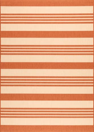 Terracotta Regency Stripes Indoor/Outdoor Rug swatch