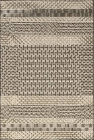 Light Grey Striped Lattice Indoor/Outdoor Rug swatch