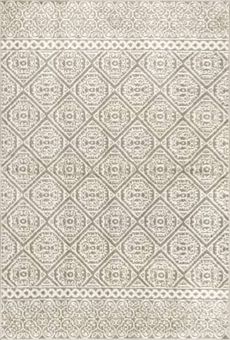 Grey Floral Tiles Rug swatch