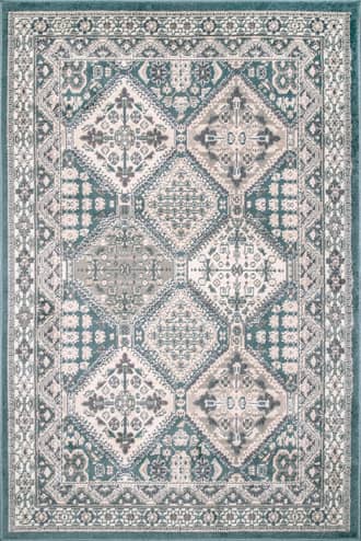 Blue 2' x 3' Melange Tiles Rug swatch