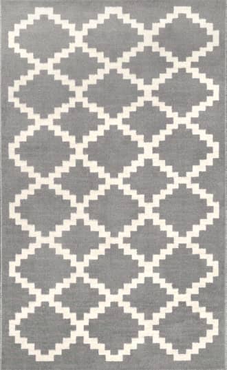 Grey Jagged Trellis Rug swatch