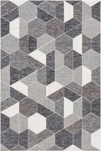 Grey Akaila Kaleidoscope Indoor/Outdoor Rug swatch