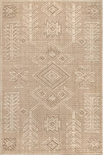 Beige Yara Textured Symbolic Rug swatch