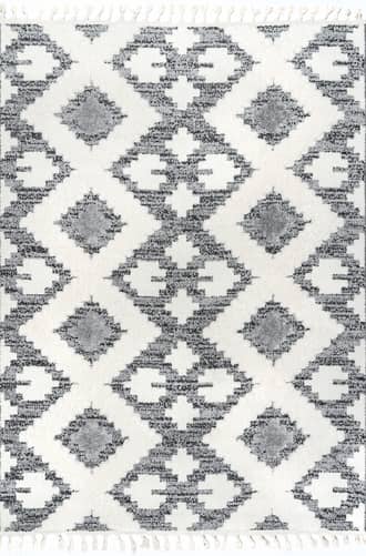 Grey Lucia Textured Aztec Trellis Rug swatch