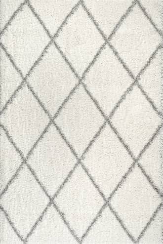 White Easy Shag Lattice Rug swatch