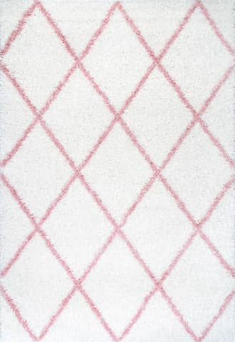 Pink 10' Easy Shag Lattice Rug swatch