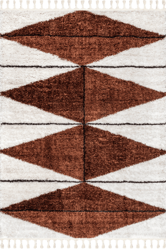 Rust 2' 8" x 8' Alexia Diamond Tasseled Rug swatch