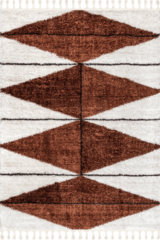 Rust Alexia Diamond Tasseled Rug swatch