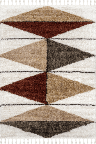Multicolor 2' 8" x 8' Alexia Diamond Tasseled Rug swatch