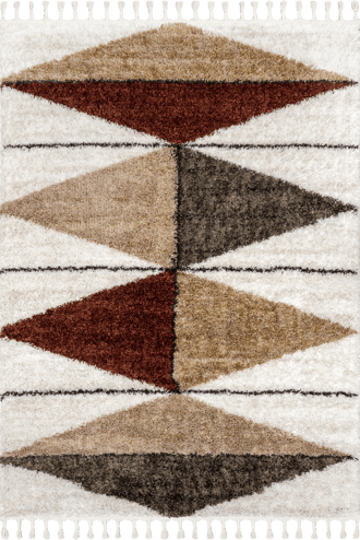 Multicolor 6' 7" x 9' Alexia Diamond Tasseled Rug swatch