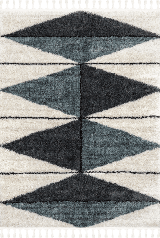 Navy 2' 8" x 8' Alexia Diamond Tasseled Rug swatch