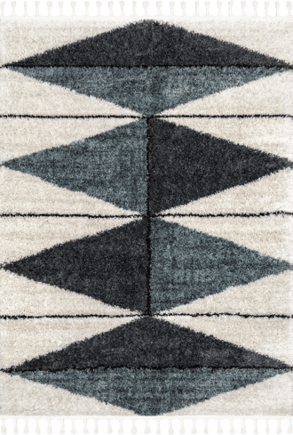 Navy 10' x 14' Alexia Diamond Tasseled Rug swatch