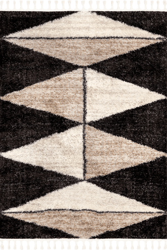 Brown 2' 8" x 8' Alexia Diamond Tasseled Rug swatch