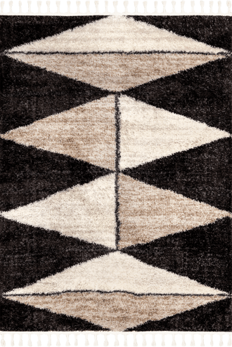 Brown 7' 10" x 10' Alexia Diamond Tasseled Rug swatch