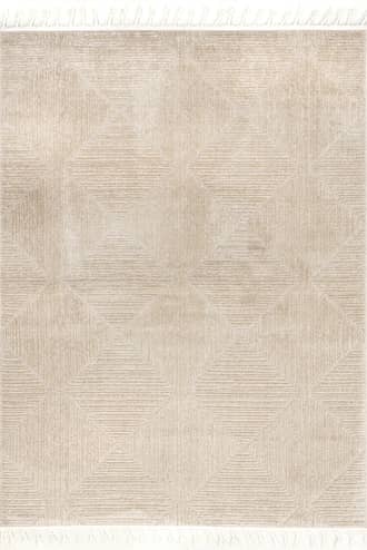 Beige 6' 7" x 9' Shafali Tiled Trellis Rug swatch