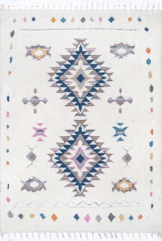Blue 2' 8" x 8' Kenzie Carved Shag Rug swatch