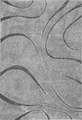 Dark Grey 3' 3" x 5' Shaggy Curves Rug swatch