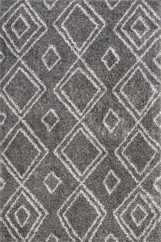 Dark Grey 8' Double Diamond Shag Rug swatch