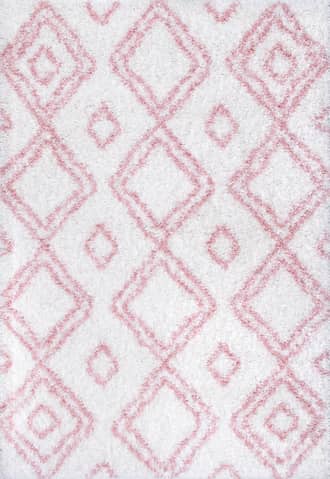 Pink 8' Double Diamond Shag Rug swatch