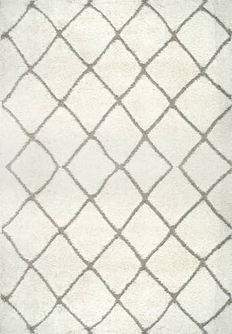Cream Classic Moroccan Trellis Shag Rug swatch