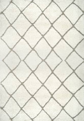 Cream Classic Moroccan Trellis Shag Rug swatch