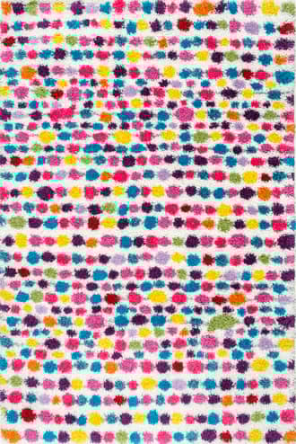 Kids Dotted Striped Shag Rug primary image