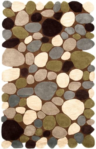 Contemporary Handmade Wool Pebbles Cobblestone Rug primary image