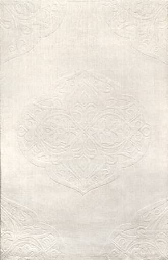 Ivory Wool Medallion Rug swatch