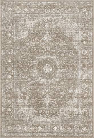 Brown 6' 7" x 9' Distressed Persian Rug swatch