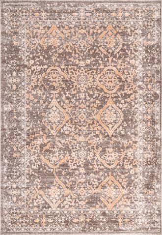 Brown 6' 7" x 9' Floral Ornament Rug swatch