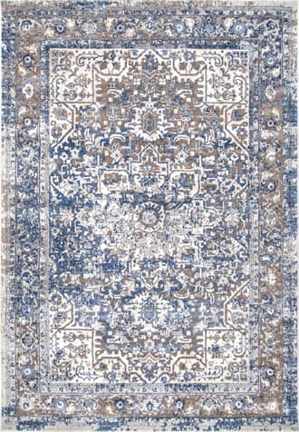 Light Blue 3' x 5' Faded Star Petal Emblem Rug swatch