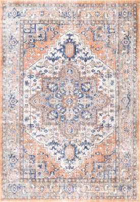 Orange 9' x 12' Katrina Blooming Rosette Rug swatch