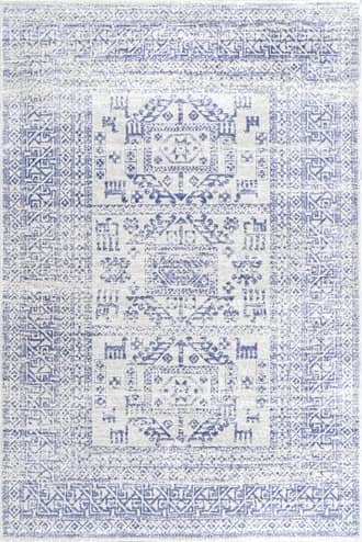 Light Blue 2' 8" x 8' Paneled Geometric Rug swatch