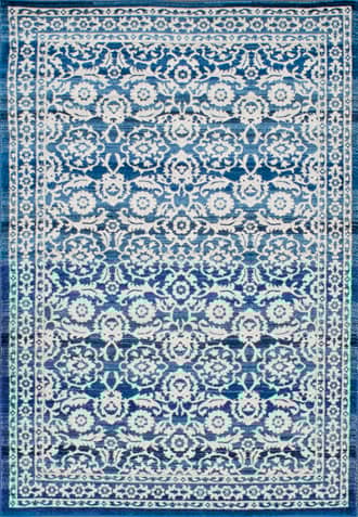 Dark Blue Floral Symphony Rug swatch