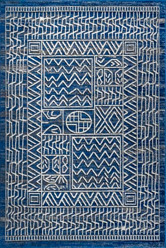 Blue Melanie Bordered Etching Rug swatch