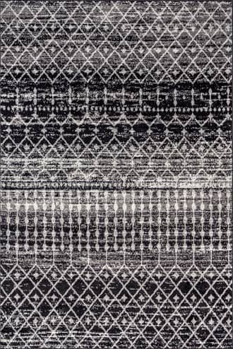 Black 2' 8" x 8' Moroccan Trellis Rug swatch