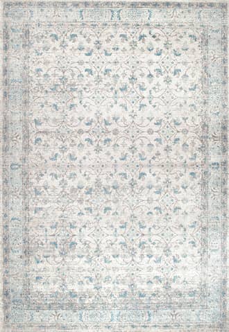 Aqua 2' x 6' Misty Olden Herati Rug swatch