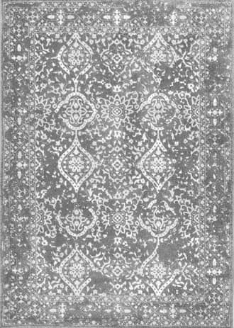 Grey 2' x 3' Floral Ornament Rug swatch